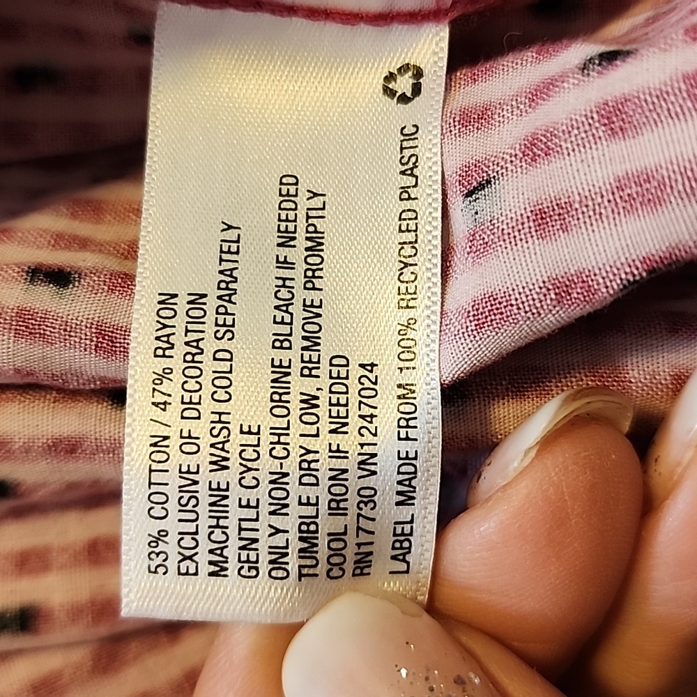 Knox Rose Magenta Blouse with Navy Embroidery Size M - Picture 9 of 10